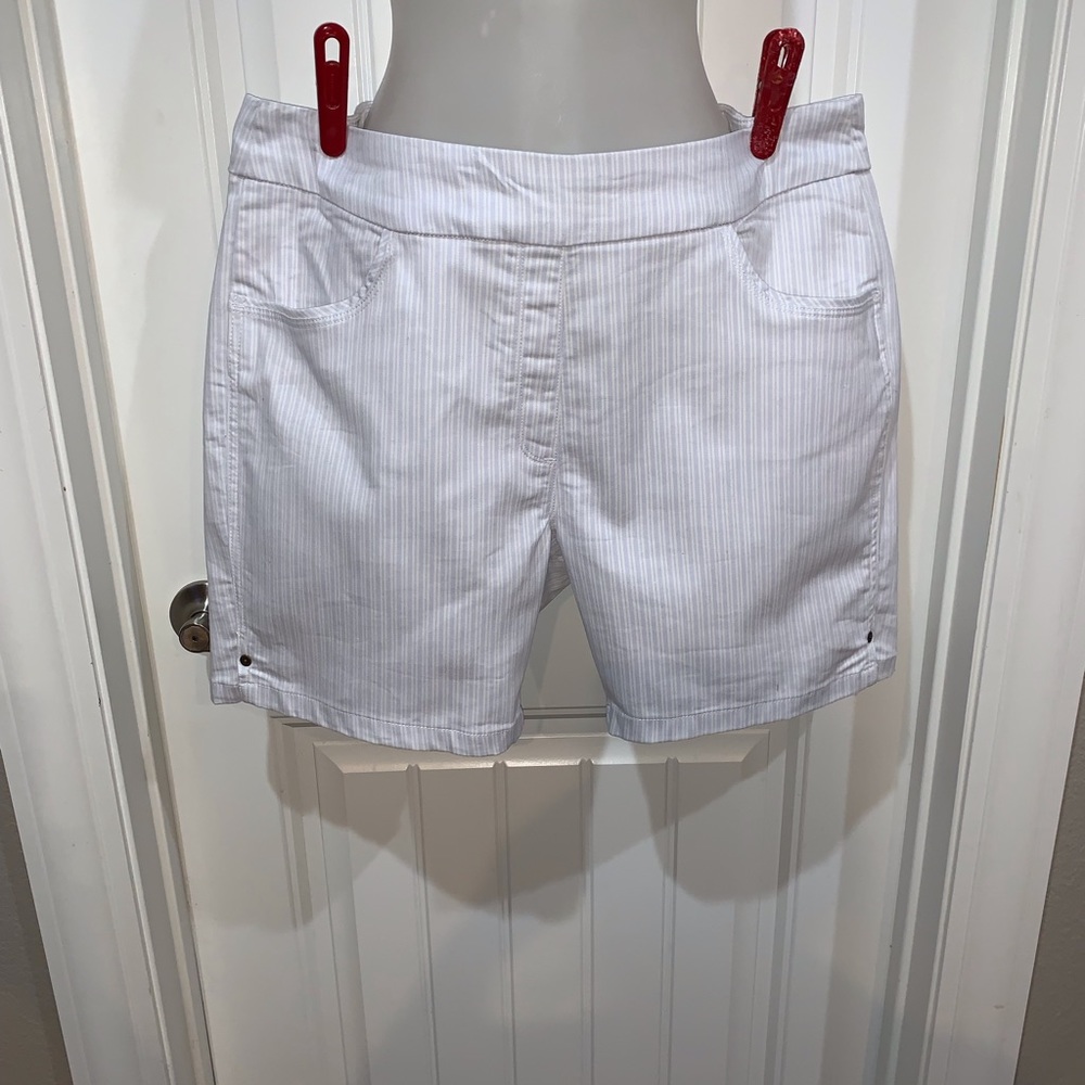 Liz Claiborne Plus Blue & White Striped Shorts NWOT